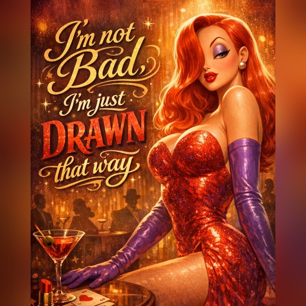 Jessica Rabbit A.I. Art Print in Glass Front Frame 8x10 - Picture 2 of 2